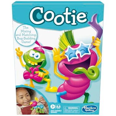 Hasbro Gaming Cootie Mixing and Matching Bug-Building Game   2-4 Players   Easy Preschool Board Games   Back to School Gifts for Kids   Ages 3+