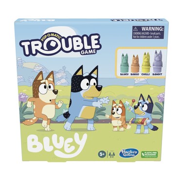 Hasbro Gaming Trouble Bluey Edition Game   Family Board Games   Kids Play as Bluey, Bingo, Bandit or Chilli   Easter Gifts for Girls &amp; Boys   2-4 Players   Ages 5+ (Amazon Exclusive)