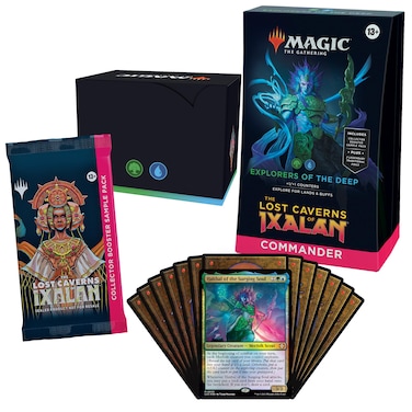 Magic: The Gathering The Lost Caverns of Ixalan Commander Deck - Explorers of The Deep (100-Card Deck, 2-Card Collector Booster Sample Pack + Accessories)