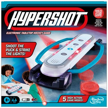 Hypershot Electronic Tabletop Hockey Game   5 Games in 1   Music, Lights, and Sounds   Ages 8 and Up   for 1 to 2 Players   Kids Board Games