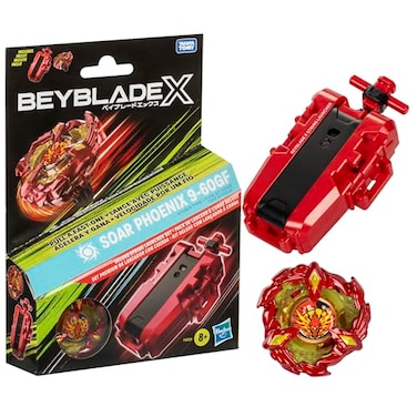 Beyblade X Soar Phoenix 9-60GF Deluxe String Launcher Set with Attack Type Right-Spinning Top Toy; Great Gift for 8 Year Old Boys and Girls
