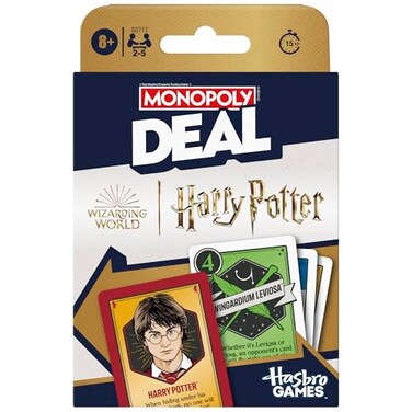 Monopoly Deal: Harry Potter Card Game   Family Games for Kids and Adults   Ages 8 and Up   2 to 5 Players   15 mins.   Travel Size