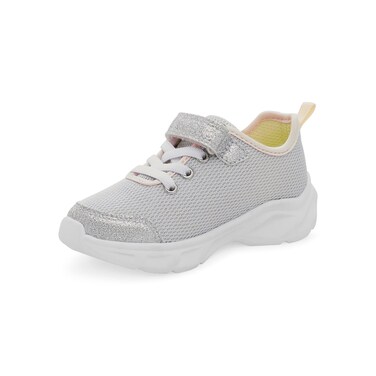 carter's Girls Ohio Light Up Sneaker, Silver, 10 Toddler