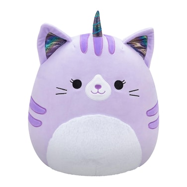 Squishmallows Original 14-Inch Analea Purple Tabby Caticorn with Fuzzy White Belly - Official Jazwares Large Plush