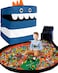 Toy Storage Organizer with Play Mat - XXL Storage Bag/Box for Kids, Boys, Girls, Nursery, Playroom - Basket for Building Bricks/Blocks - Collapsible Fabric Cube Bin, 15"x15"x15