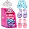 Mastom Girls Play Set! Fashion Princess Dress Up Shoes and Tiara (3 Pairs of Shoes + 1 Tiara) Role Play Collection for Little Girls