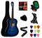 YMC 38&quot; Blue Beginner Acoustic Guitar Starter Package Student Guitar with Gig Bag,Strap, 3 thickness 9 Picks,2 Pickguards,Pick Holder, Extra Strings, Electronic Tuner -Blue