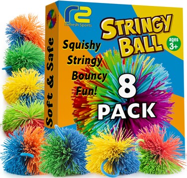 Stringy Balls &amp; Sensory Toys for Kids 8 Pack - Valentines Day Gifts for Kids &amp; Easter Basket Stuffers - 4 5 6 7 8 9 10 + Year Old Gift Ideas - Easter Gifts for Boys &amp; Girls - Kooosh Balls Fidget Toys