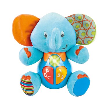 KiddoLab Plush Elephant Baby Toys - Musical Stuffed Animals with 3 Light-Up Buttons, 4 Children's Nursery Songs &amp; Sound Effects - Soft Learning Toy for 3 Months &amp; Olds Infants, Babies &amp; Toddlers