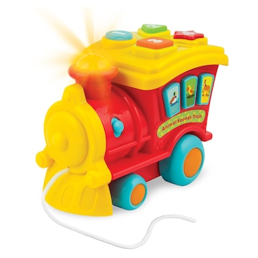KiddoLab Toy Train - Interactive &amp; Educational Pull Toy for Babies, Toddlers, Children - Numbers &amp; Animal Sound Buttons, 8 Songs, Volume Control, Flashing Light - for Kids Ages 6 Months &amp; Up