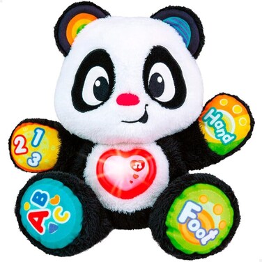 KiddoLab Stuffed Animal Panda Toy - Musical Plush Toy with Heart Shaped Lightup Button for Fun Melodies - Soft Learning Toy to Learn ABC, Numbers &amp; Body Parts - Baby Gift for 6+ Months Olds &amp; Up.