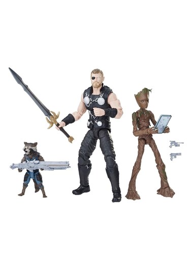 Marvel Legends Thor, Rocket, and Groot Action Figures