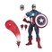 Marvel Comics 80th Anniversary Legends Series 6"-Scale Vintage Comic-Inspired Captain America Collectible Action Figure