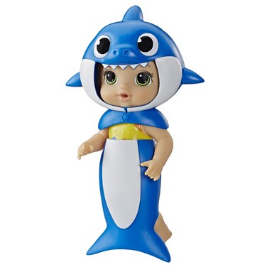 Baby Alive, Baby Shark Brown Hair Doll, with Tail &amp; Hood, Inspired by Hit Song &amp; Dance, Waterplay Toy for Kids Ages 3 Years Old &amp; Up (Amazon Exclusive)