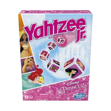 Hasbro Gaming Yahtzee Jr. Disney Princess Edition Dice Game   Kids Counting &amp; Matching Games for Preschoolers   2-4 Players   Easter Gifts for Girls &amp; Boys   Ages 4+ (Amazon Exclusive)