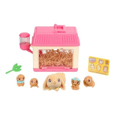 Little Live Pets - Mama Surprise Minis. Feed and Nurture a Lil' Bunny Inside Their Hutch so she can be a Mama. She has 2, 3, or 4 Babies with Surprise Accessories to Dress Up The Babies