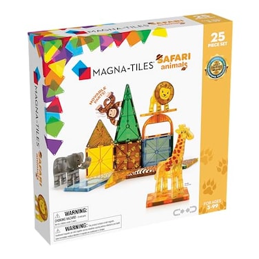 MAGNA-TILES Safari Animals 25-Piece Magnetic Construction Set, The ORIGINAL Magnetic Building Brand