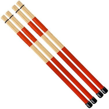 Jazz Drum Sticks Drumsticks Bamboo Punk Drum Sticks for Jazz Folk Music (red)