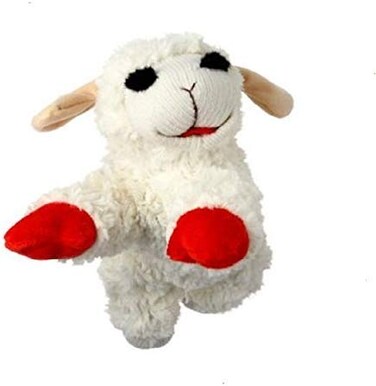Multipet Lamb Chop   Lamb Chop Dog Toy   Lamb Chop Squeaker Toy   Officially Licensed (White, 10")