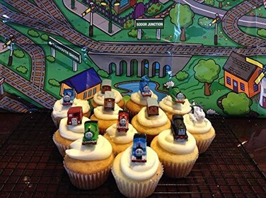 Thomas the Train &amp; Friends Deluxe Figure Set of 12 Cake Toppers Cupcake Toppers Party Decorations with Harold the Helicopter