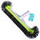 Swimming Pool Brush Head with Round Ends,17.5" Heavy Duty Aluminum Back Head for Cleans Walls, Tiles &amp; Floors, 7 Rows Premium Nylon Bristles with EZ Clips (Green Black)