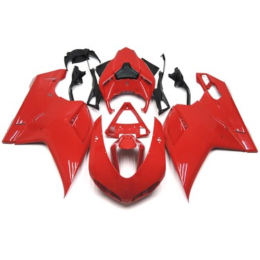 Sportfairings Complete Fairing Kits for Ducati 848 1098 1198 2007-2012 Bodywork Red ABS injection Plastic - Red