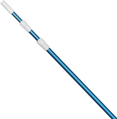 POOLWHALE Professional 12 Feet Blue Anodized Aluminum Telescopic Swimming Pool Pole,Adjustable 3 Piece Expandable Step-Up,for Skimmer Nets, Vacuum Heads and Brushes, Strong Grip &amp; Lock