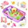 Carolart Pet Sensory bin,Dog and Cat Sandbox for Kids,Kids Play Sand Kit,Pet Play Set with Sensory Sand,Pet Care Play Set,Role Pretend Play Beach Toy Birthday Gift for Girls Boys 3 4 5 6 Years Old