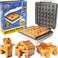 Building Brick Electric Waffle Maker- Cook Fun Buildable Waffles, Pancakes in Minutes- Build Houses, Cars &amp; More Out of Stackable Waffles- Bite Sized for Kids, Nonstick Iron- Valentines Gift for Him