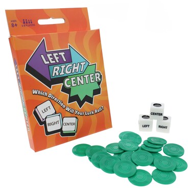 WE Games LRC - Left Right Center Dice Game, Premium Portable Game for Adults and Family, Travel Games for Adults, Party Games, Camping Games, Adult Drinking Games, and Family Game Night Fun
