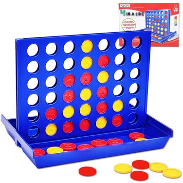 Pup Go 4 in a Row Game - 6 Spare Discs Included, Classic Board Game for Kids, Classic Four in a Row, Family Fun Games for Age 3 4 5 6 7 Year Old Boys Girls Adults, Line Up 4 (Standard)