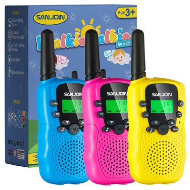 Walkie Talkies for Kids Toys for Boys Girls 4-6, 3 Miles Range Walkie Talkie to Camping, Outdoor 4 Year Old Girl Birthday Gifts for 3 4 5 6 7 Year Old Boy Girl Gifts Age 6-8 (Blue&amp;Pink&amp;Yellow, 3 Pack)