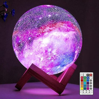 BRIGHTWORLD Moon Lamp Galaxy Lamp 5.9 inch 16 Colors LED 3D Moon Light, Remote &amp; Touch Control Moon Night Light Gifts for Girls Boys Kids Women Birthday