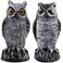 Hausse 2 Pack Fake Horned Owl Bird Scarecrow Decoy, Plastic Deterrents, Halloween Decoration, Nature Enemy Pest Repellent for Outdoor Garden Yard