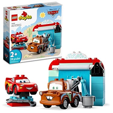 LEGO DUPLO Disney and Pixar's Cars Lightning McQueen &amp; Mater's Car Wash Fun 10996, Buildable Toy for 2 Year Old Toddlers, Boys &amp; Girls, Birthday Gift Idea
