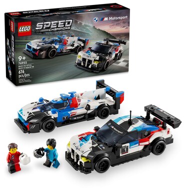 LEGO Speed Champions BMW M4 GT3 &amp; BMW M Hybrid V8 Race Cars, BMW Toy for Kids with 2 Buildable Models and 2 Driver Minifigures, Car Toy Birthday Gift Idea for Boys and Girls Ages 9 and Up, 76922