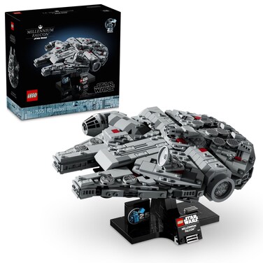 LEGO Star Wars Millennium Falcon A New Hope 25th Anniversary Collectable Model - DIY Building Sets for Adults, Men &amp; Women, Ages 18+ - Comes with Display Stand - Star Wars Gift - 75375