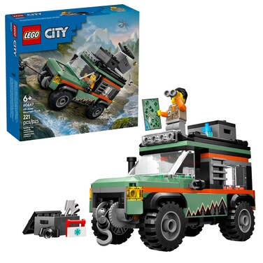 LEGO City Off-Road 4x4 Mountain Truck Toy - Building Toy Set for Kids, Boys and Girls, Ages 6+ - Fun Gift Idea for Birthdays and Holidays - with Adventurer Minifigure and Accessories - 60447