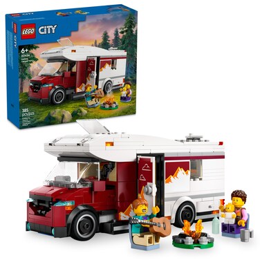 LEGO City Holiday Adventure Camper Van Building Toy Set - Vacation Toy for Kids, Boys and Girls, Ages 6+ - Includes 3 Minifigures and Accessories - Gift Idea for Birthdays and Holidays - 60454