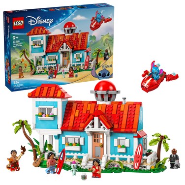 LEGO Disney Lilo and Stitch Beach House Toy - Building Playset for Kids, Girls and Boys, Ages 9+ - Includes 5 Minifigures - Disney Gift Idea for Fans of Lilo &amp; Stitch Movie - 43268