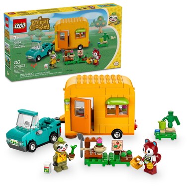 LEGO Animal Crossing Leif's Caravan &amp; Garden Shop Building Toy - Animal Crossing Toy Figure and Playset for Kids, Girls and Boys, Ages 7+ - Pretend Play Gift Idea for Birthdays - 77054