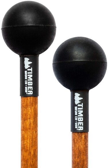 Timber Drum Co. Soft Rubber Percussion Mallets for Tongue Drum or Keyboard Music, Birch Handles 15.25