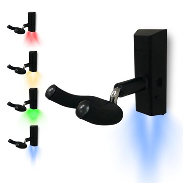 MuzicLight Light Up Guitar Wall Mount, LED Guitar Wall Hanger, Guitar Wall Bracket with Light, Lit Holder for Electric Guitars, Gift for Guitarist, Awesome Musicians Gift