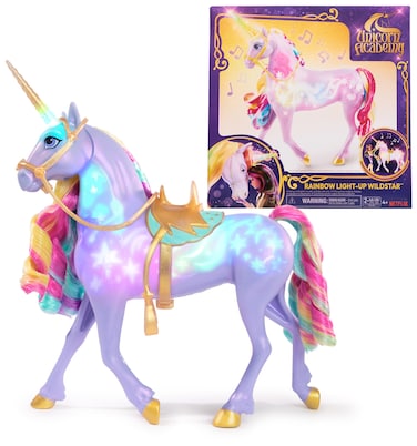 Unicorn Academy, Interactive Rainbow Light-up Wildstar with Lights, Sounds &amp; Music, Dolls &amp; Unicorn Toys for Girls Ages 4 and up
