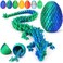 3D Printed Dragon Egg, Easter Dragon Eggs with Dragon Inside, Crystal Dragon Fidget Toys, Full Articulated Dragon Dragon in Egg, Adults Fidget Toys for Autism ADHD (Laser Green-12inch)