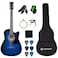 Joymusic 38 inch blueburst beginner acoustic guitar kit,bundle with a strap with picks holder,digital tuner, set strings, capo,cleaning cloth,6 picks,gig bag.(JG-38C,BLS)