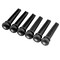 Musiclily Pro Slotted Ebony Acoustic Guitar Bridge Pins, Black with 3mm White Pearl Shell Dot (Set of 6)
