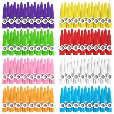 120 pcs 8 Colors Plastic Kazoos Musical Instruments for kids, Operation Christmas Child Shoebox Bulk Items, Perfect for Fun Gathering &amp; Gift Price Party Favor Gift Bag Fillers