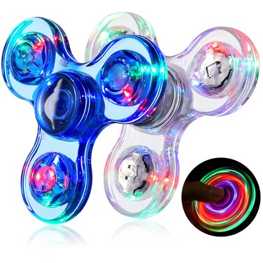 Gigilli Fidget Spinners for Kids 2 Pack, Light up Sensory Fidget Toys for Adults Kids 4-8-12, Valentines LED Glow in The Dark Fidget Toys for ADHD Autism Kids 5-7 Boys Girls Classroom Prizes Fidgets