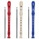 MUSCELL Recorder Instrument,8 Holes German Soprano Recorder Musical Instruments for Kids/Adults,3 packs(Natural,Blue,Red)